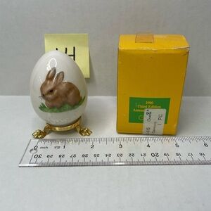 Vintage Goebel Easter 1980 third edition Decorative Egg with Rabbit Design